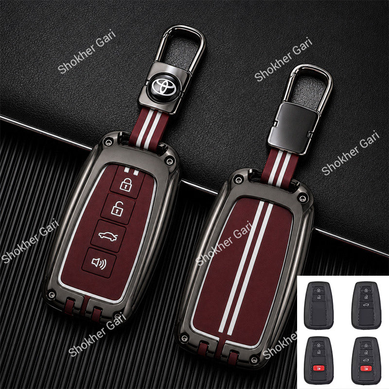 Car Colorful Metal Remote Cover 4 Button Chr, Corolla Cross, Prado, Prius