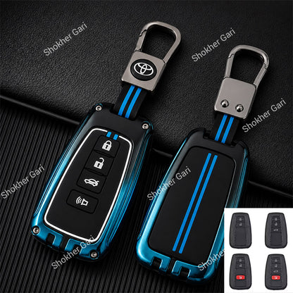 Car Colorful Metal Remote Cover 4 Button Chr, Corolla Cross, Prado, Prius