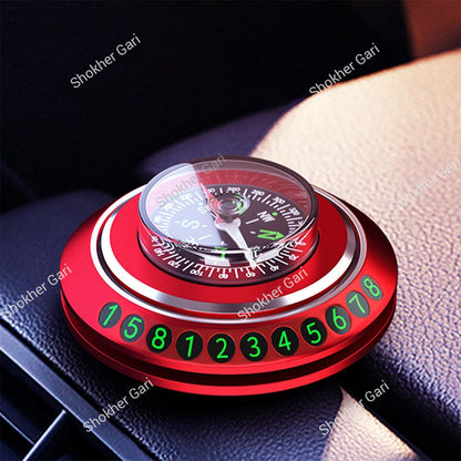 Car Dashboard Compass And Parking Number Holder