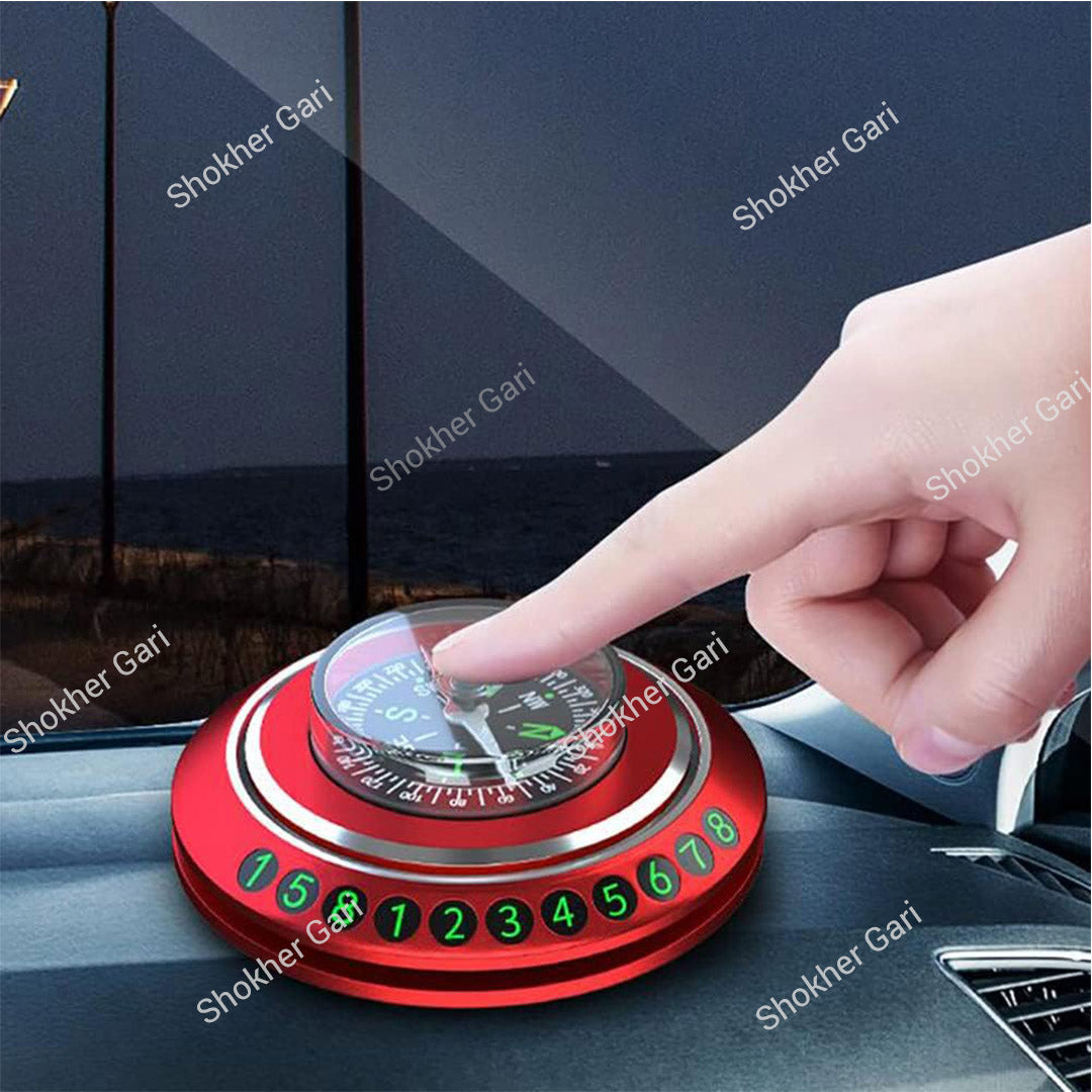 Car Dashboard Compass And Parking Number Holder