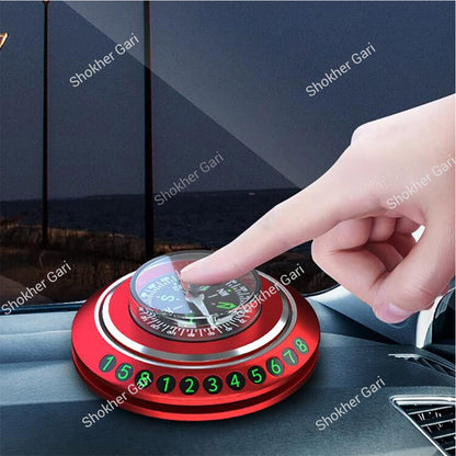 Car Dashboard Compass And Parking Number Holder
