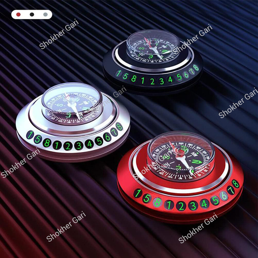 Car Dashboard Compass And Parking Number Holder