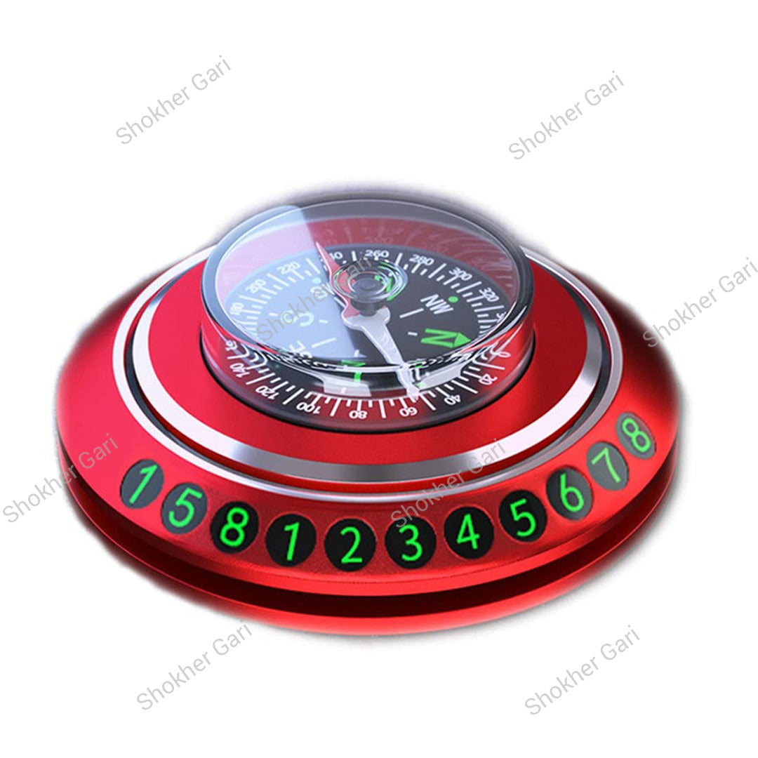 Car Dashboard Compass And Parking Number Holder