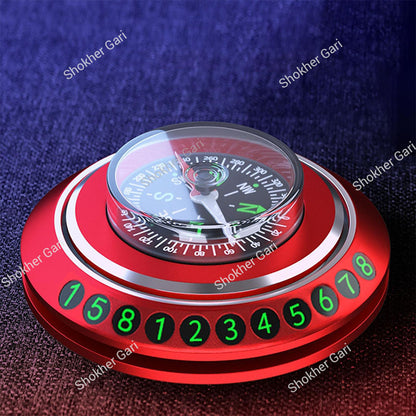 Car Dashboard Compass And Parking Number Holder
