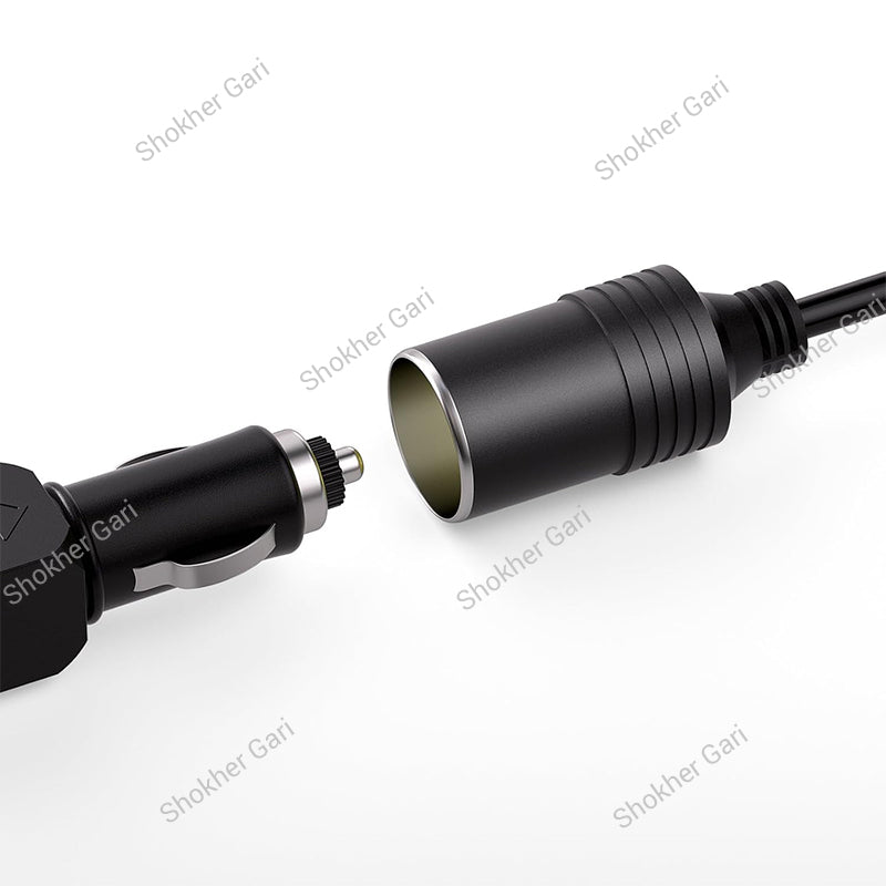 Home To Car 12V AC To DC Converter With Cigarette Lighter Socket -