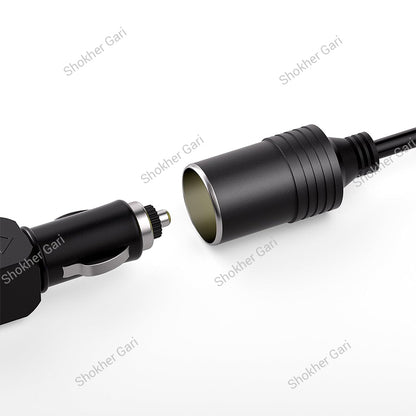 Home To Car 12V AC To DC Converter With Cigarette Lighter Socket -