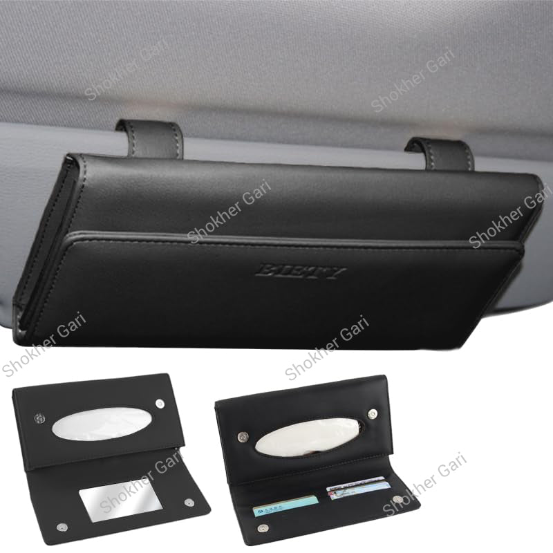 Car Sun Visor Tissue Case Premium PU Leather.