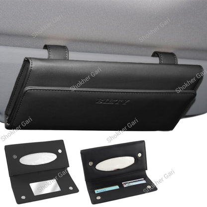 Car Sun Visor Tissue Case Premium PU Leather.