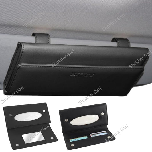 Car Sun Visor Tissue Case Premium PU Leather.