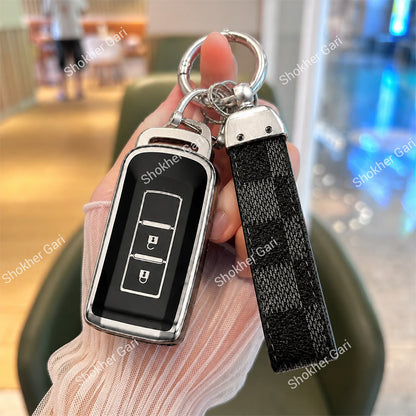 M/Y Silver TPU Remote Cover & Amp; Keyring For Mitsubishi Outlander,Xpander, Eclipse Cross,LAncer