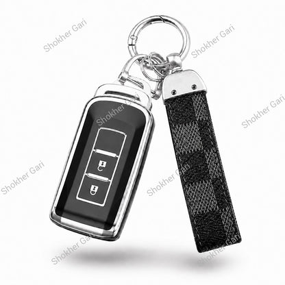 M/Y Silver TPU Remote Cover & Amp; Keyring For Mitsubishi Outlander,Xpander, Eclipse Cross,LAncer