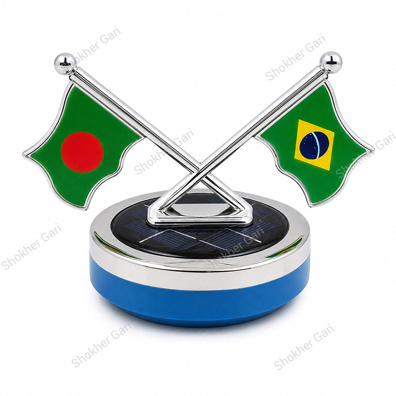 Car Flag Dashboard Showpiece & Solar Perfume
