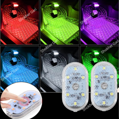 Car 2PCS Portable LED Lights Rechargeable Touch No Remote