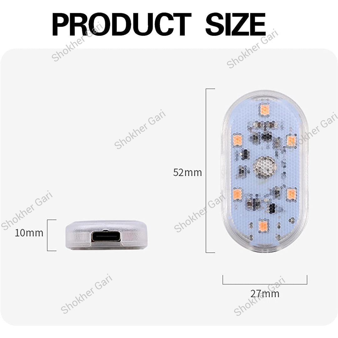 Car 2PCS Portable LED Lights Rechargeable Touch No Remote