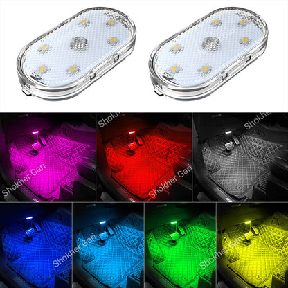 Car 2PCS Portable LED Lights Rechargeable Touch No Remote