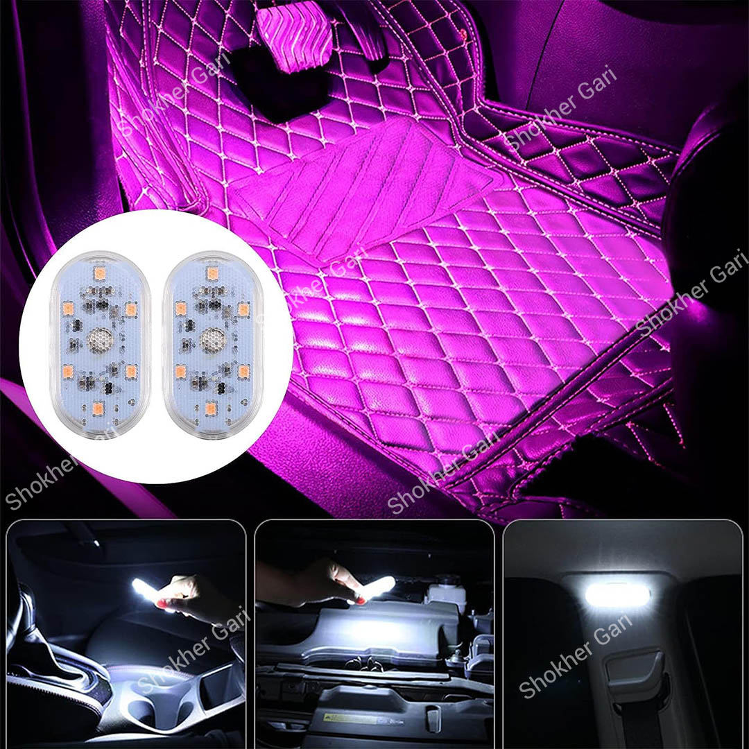Car 2PCS Portable LED Lights Rechargeable Touch No Remote
