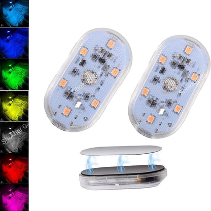 Car 2PCS Portable LED Lights Rechargeable Touch No Remote