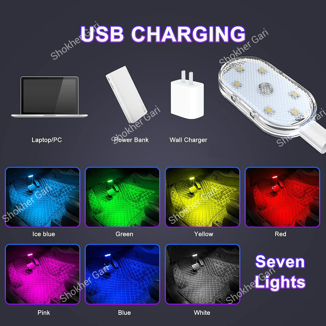 Car 2PCS Portable LED Lights Rechargeable Touch No Remote