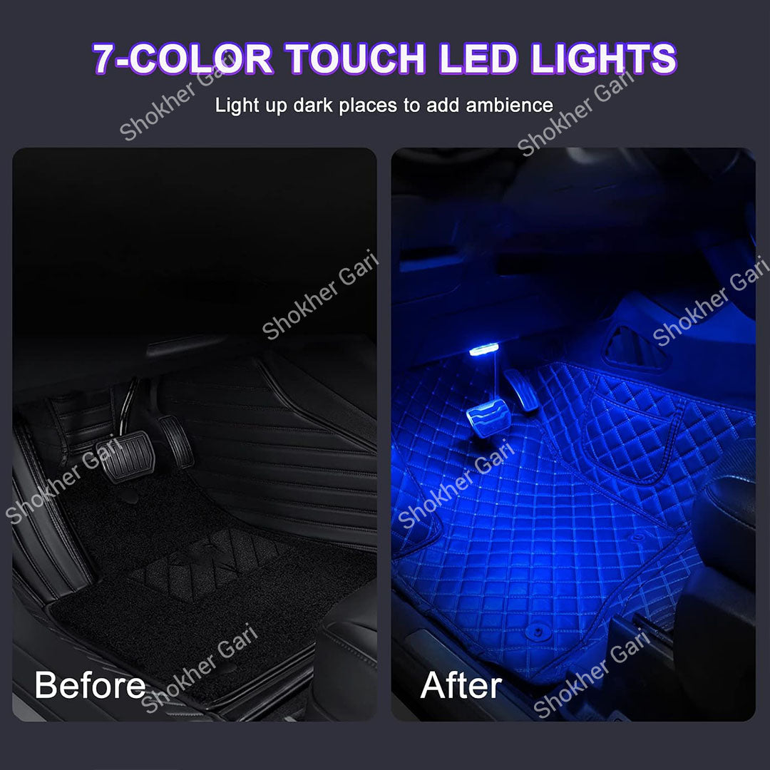 Car 2PCS Portable LED Lights Rechargeable Touch No Remote