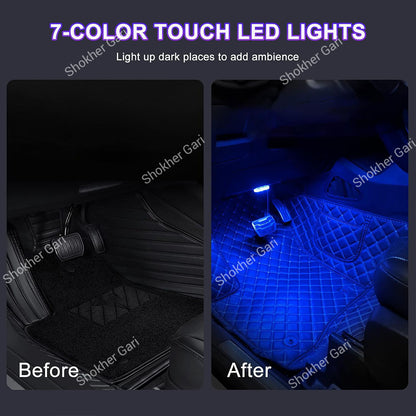 Car 2PCS Portable LED Lights Rechargeable Touch No Remote