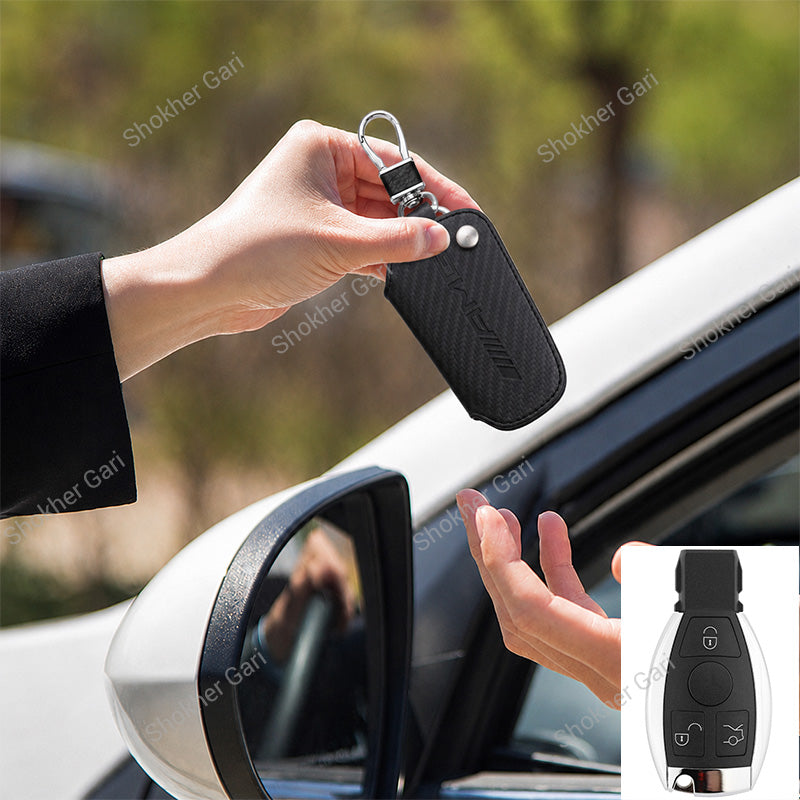 Car Mercedes Benz Pu leather Carbon Key Cover Case Bag