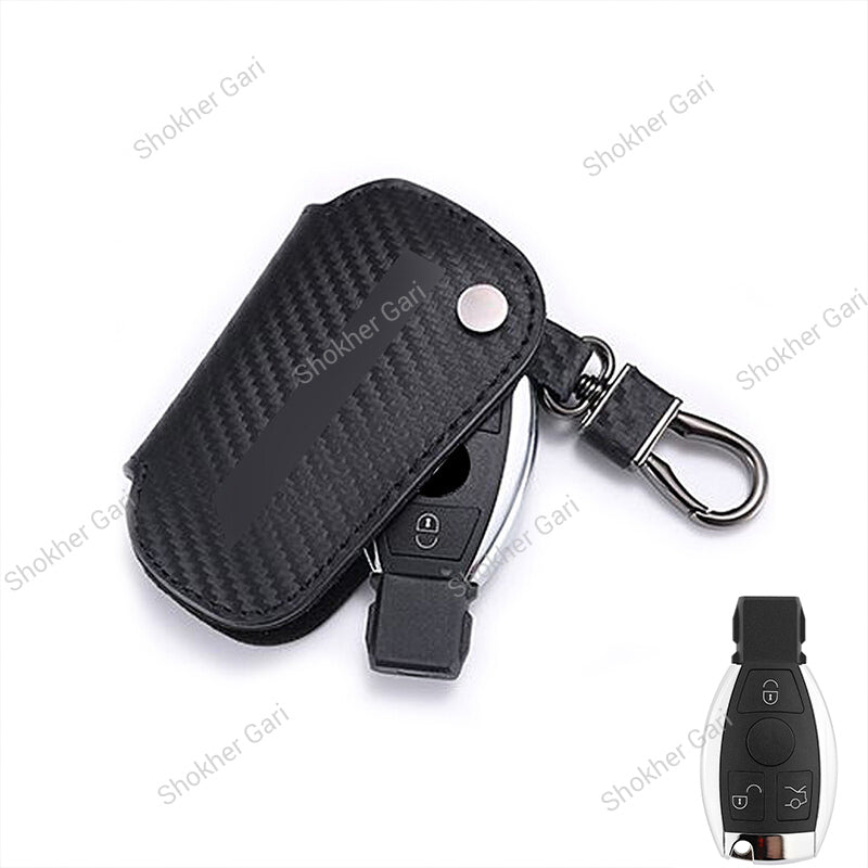 Car Mercedes Benz Pu leather Carbon Key Cover Case Bag