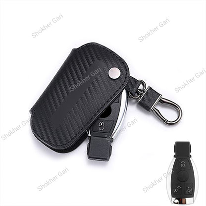 Car Mercedes Benz Pu leather Carbon Key Cover Case Bag