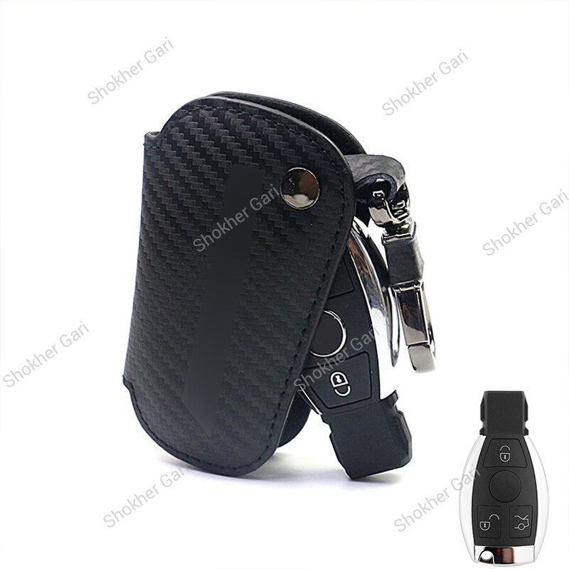 Car Mercedes Benz Pu leather Carbon Key Cover Case Bag