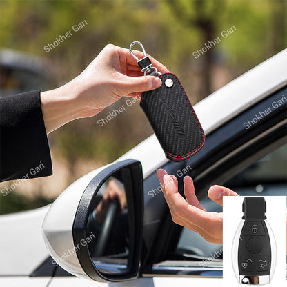 Car Mercedes Benz Pu leather Carbon Key Cover Case Bag