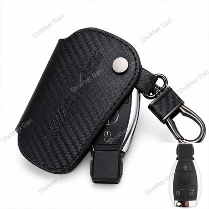Car Mercedes Benz Pu leather Carbon Key Cover Case Bag