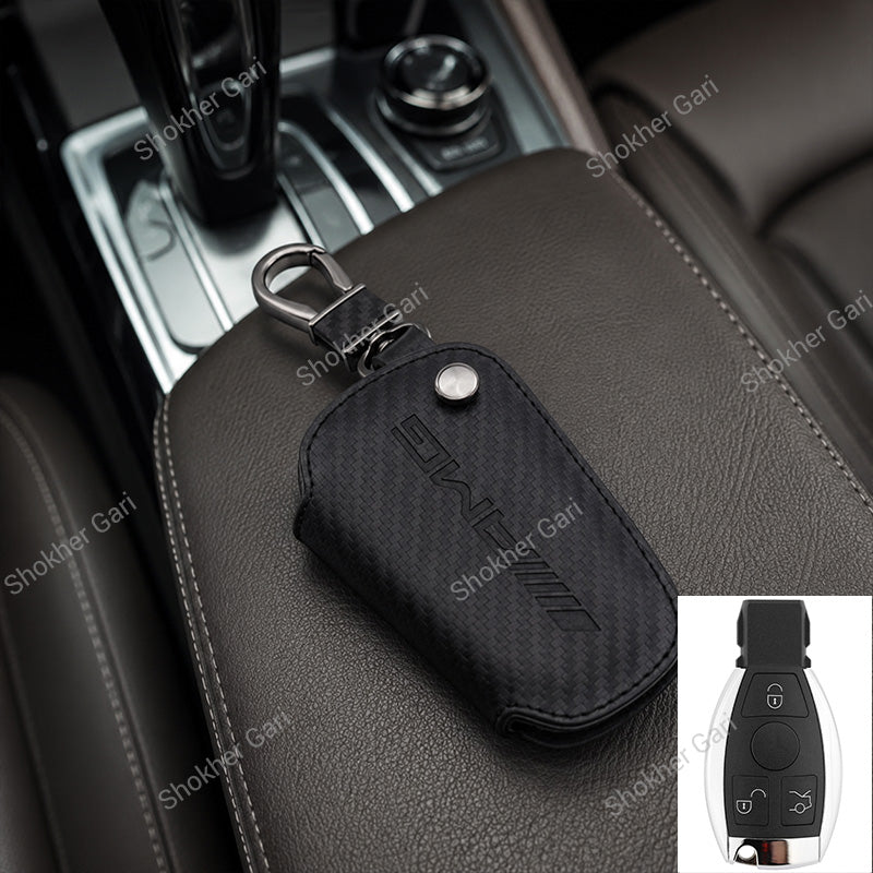 Car Mercedes Benz Pu leather Carbon Key Cover Case Bag