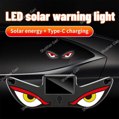 Devil Eye Solar LED Car Window Warning Light – Motion Sensor Type C 1 Pc