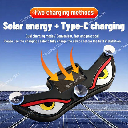 Devil Eye Solar LED Car Window Warning Light – Motion Sensor Type C 1 Pc
