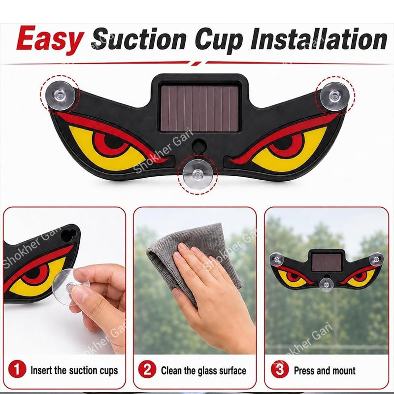 Devil Eye Solar LED Car Window Warning Light – Motion Sensor Type C 1 Pc