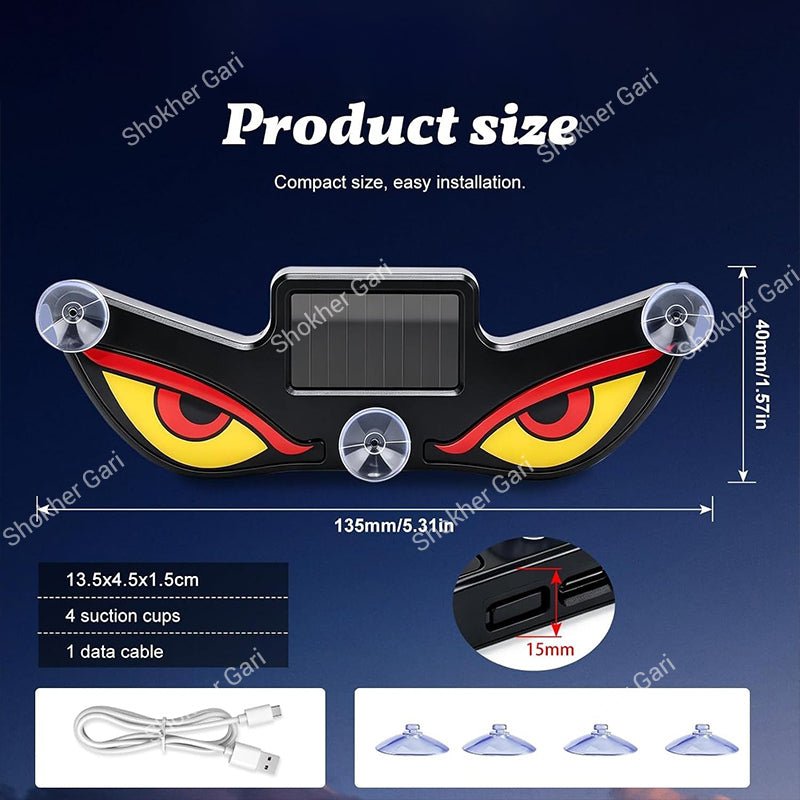 Devil Eye Solar LED Car Window Warning Light – Motion Sensor Type C 1 Pc