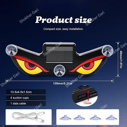 Devil Eye Solar LED Car Window Warning Light – Motion Sensor Type C 1 Pc