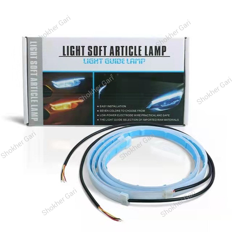 2pcs Car Headlight Led Strip Light Dual Color Yellow And White