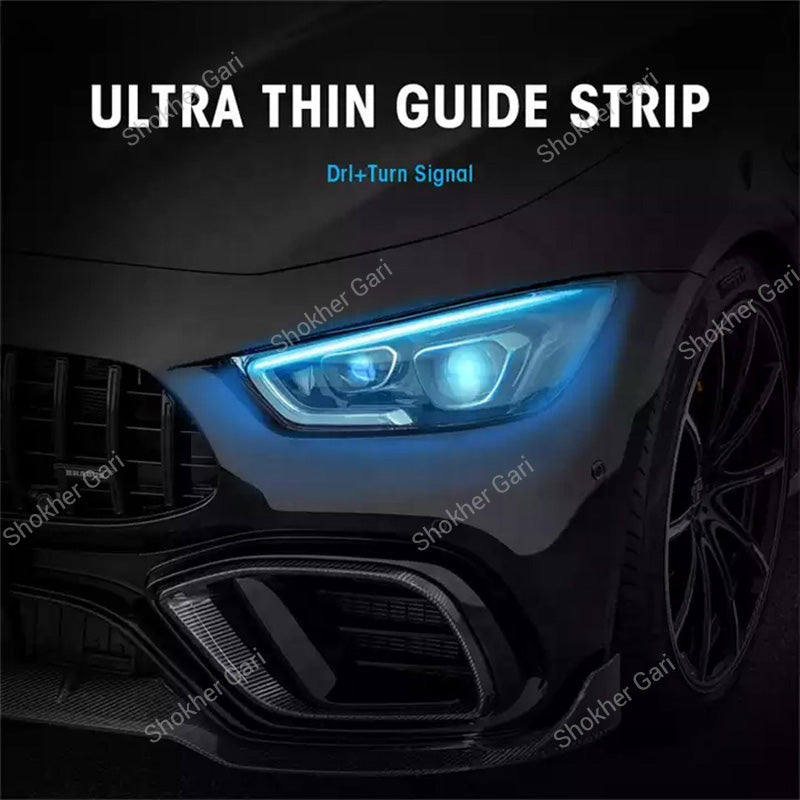 2pcs Car Headlight Led Strip Light Dual Color Yellow And White