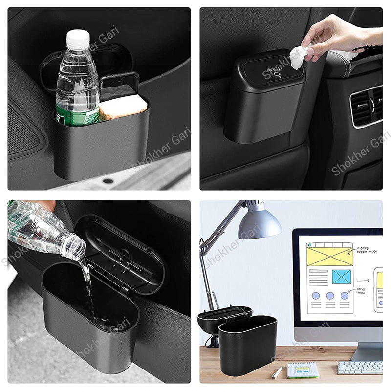 1pcs Car Trash Can Multifunctional Folding Car Dustbin Garbage Organizer