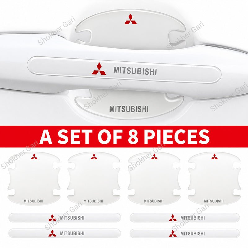Car Branded Transparent Door Handle And Bowl Guards 8pcs
