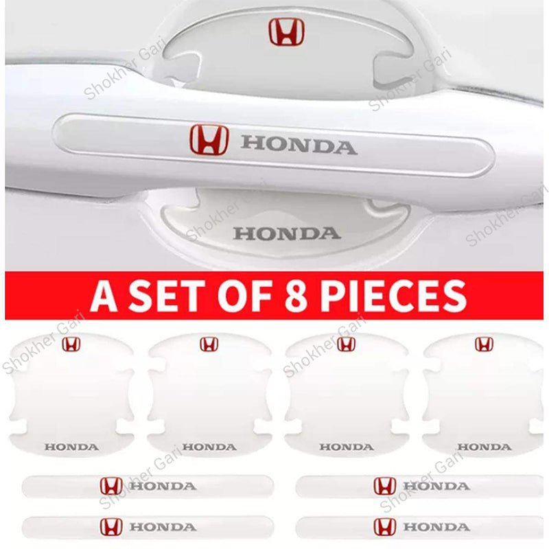 Car Branded Transparent Door Handle And Bowl Guards 8pcs