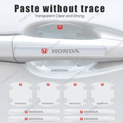Car Branded Transparent Door Handle And Bowl Guards 8pcs