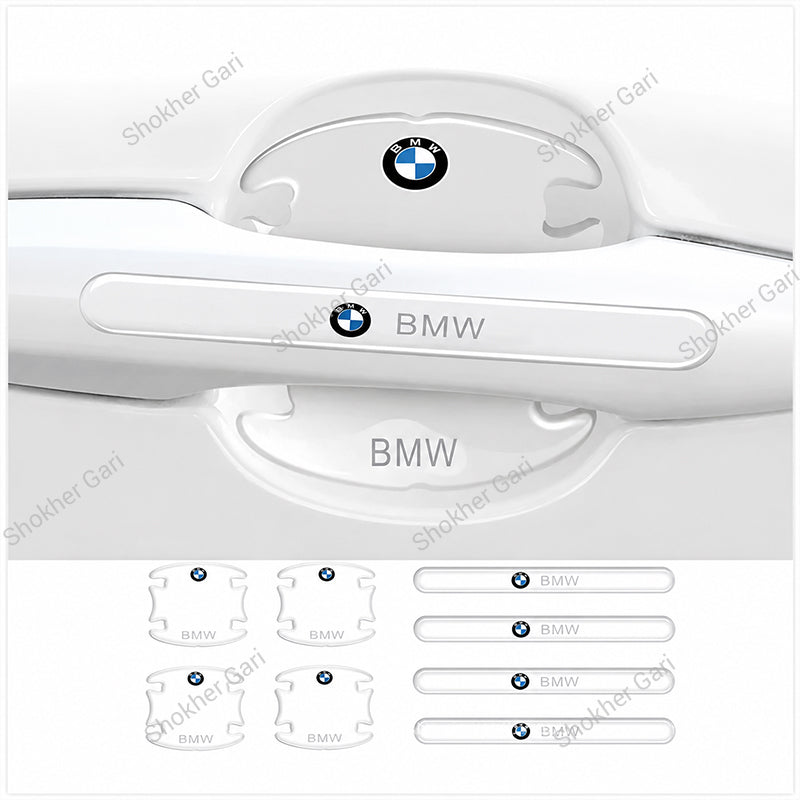 Car Branded Transparent Door Handle And Bowl Guards 8pcs