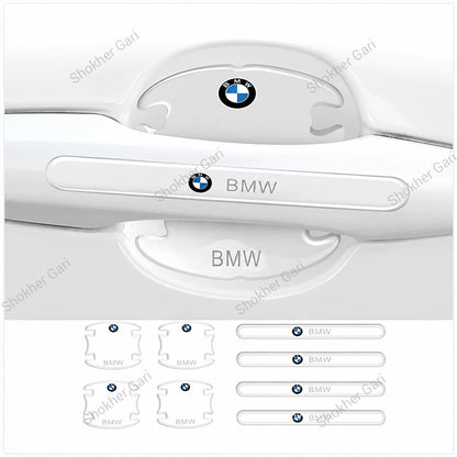 Car Branded Transparent Door Handle And Bowl Guards 8pcs