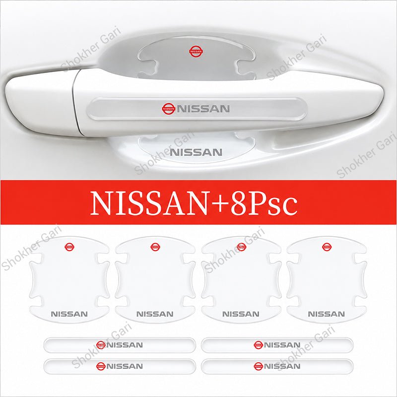 Car Branded Transparent Door Handle And Bowl Guards 8pcs