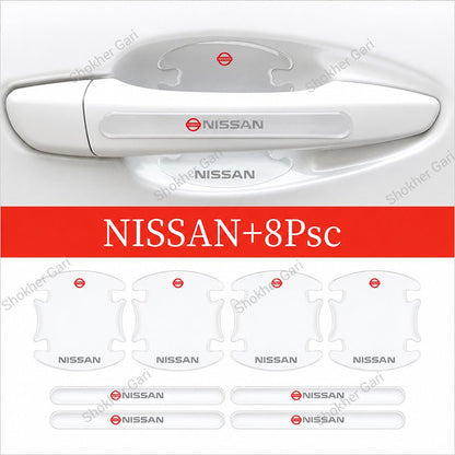 Car Branded Transparent Door Handle And Bowl Guards 8pcs