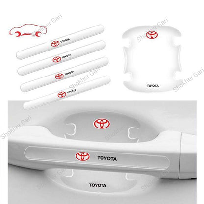Car Branded Transparent Door Handle And Bowl Guards 8pcs