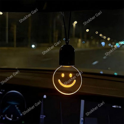 Car Interior Light Smiley Hanging Ornament 180mAh USB Rechargeable