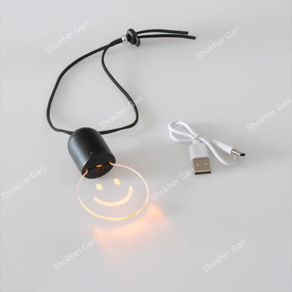 Car Interior Light Smiley Hanging Ornament 180mAh USB Rechargeable