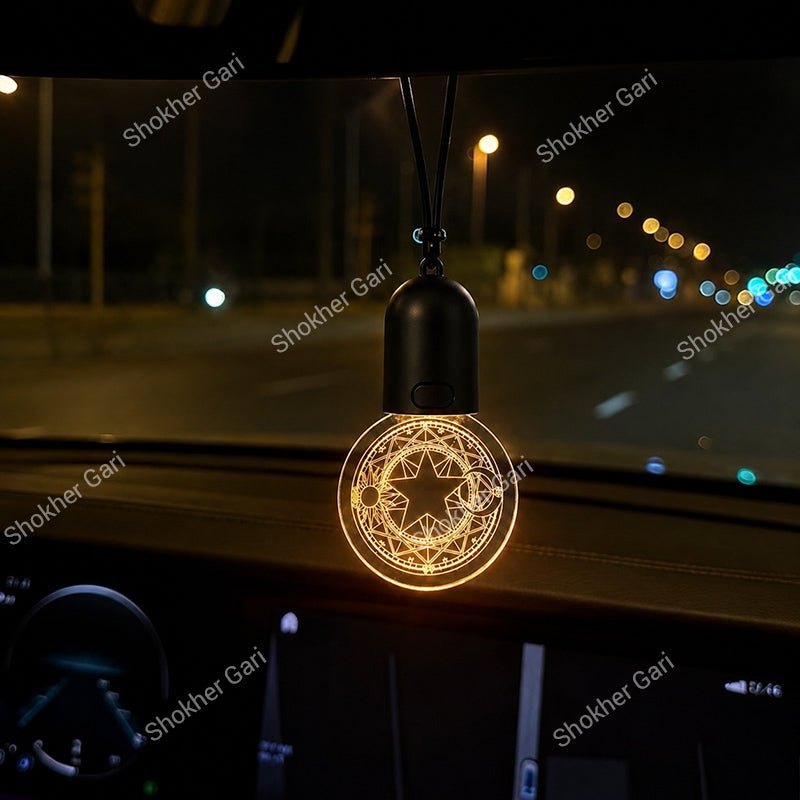 Car Interior Light Smiley Hanging Ornament 180mAh USB Rechargeable